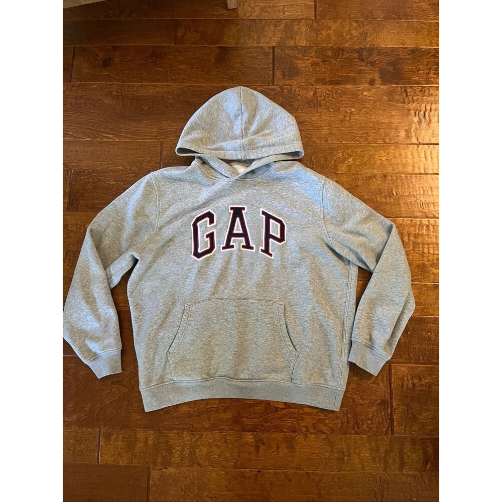 GAP Men’s Gray Pullover Hoodie – XL – Classic Logo